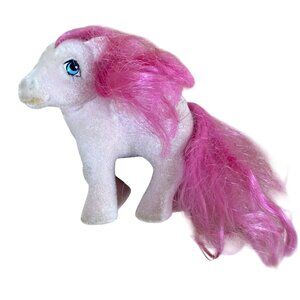 Vintage My Little Pony Heart Throb Flocked Pink & White Pegasus Toy So Soft Gen1